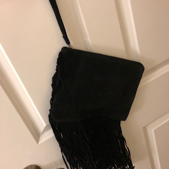 zara leather clutch with fringes - Picture 3 of 4